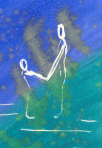 Målning med motiv mamma och barn