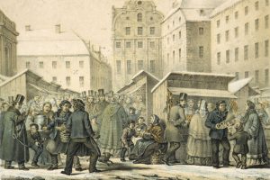 Gamla stans julmarknad 1859 målning